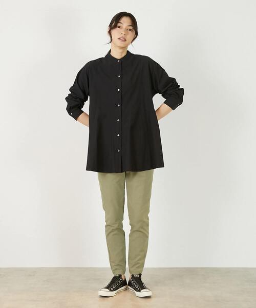 MELROSE claire(メルローズ クレール)の「【バンドカラー切替フレアシャツチュニック】(シャツ/ブラウス・レディース・オフホワイト/サックスブルー/ブラック・FREE)」の10枚目の写真