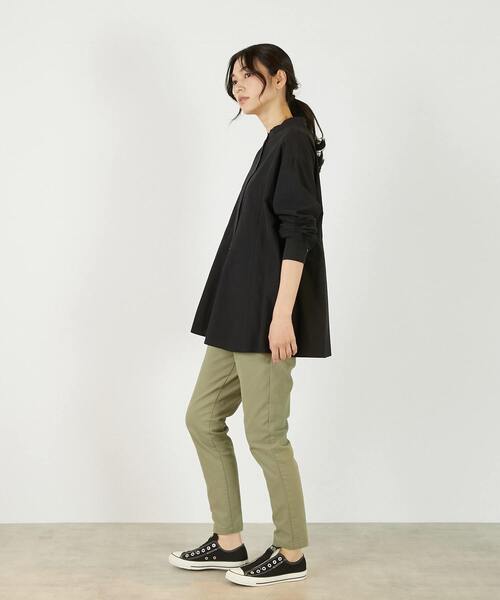 MELROSE claire(メルローズ クレール)の「【バンドカラー切替フレアシャツチュニック】(シャツ/ブラウス・レディース・オフホワイト/サックスブルー/ブラック・FREE)」の12枚目の写真