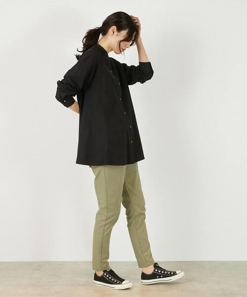 MELROSE claire(メルローズ クレール)の「【バンドカラー切替フレアシャツチュニック】(シャツ/ブラウス・レディース・オフホワイト/サックスブルー/ブラック・FREE)」の15枚目の写真