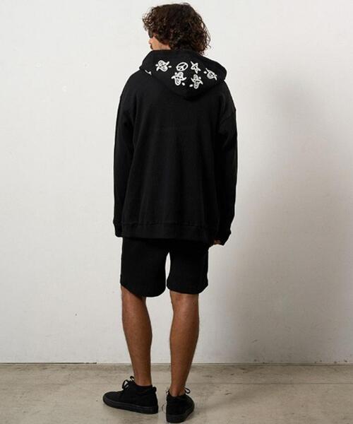 STUD MUFFIN(スタッドマフィン)の「STUD MUFFIN/スタッドマフィン/コットンワッフル ペイズリーサガラジップパーカー/614-02863(パーカー・メンズ・ブラック/ホワイト・3/2/4)」の9枚目の写真