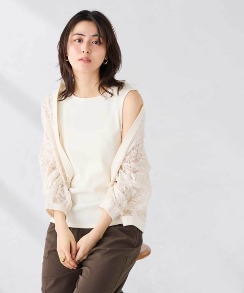 a.v.v(アーヴェヴェ)の「ベーシックテレコタンクトップ(タンクトップ・レディース・ホワイト/ブラウン/ブラック・40/38/36)」の2枚目の写真