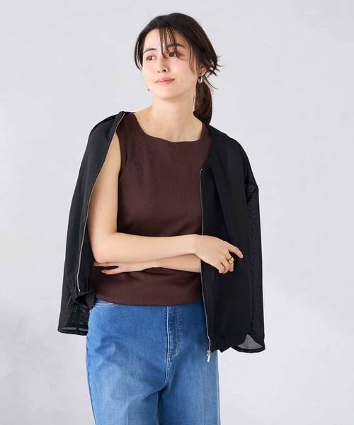 a.v.v(アーヴェヴェ)の「ベーシックテレコタンクトップ(タンクトップ・レディース・ホワイト/ブラウン/ブラック・40/38/36)」の16枚目の写真