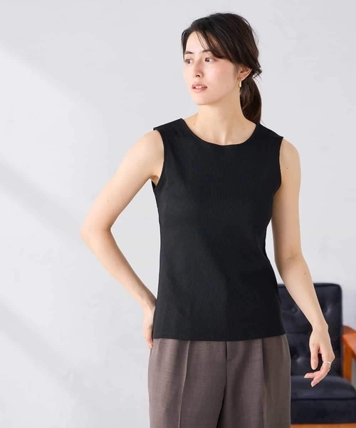 a.v.v(アーヴェヴェ)の「ベーシックテレコタンクトップ(タンクトップ・レディース・ホワイト/ブラウン/ブラック・40/38/36)」の5枚目の写真