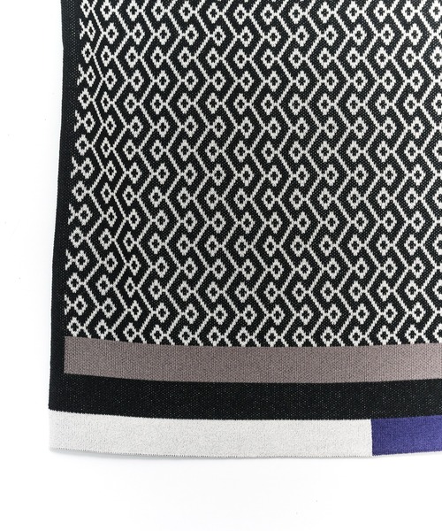 AULA AILA（アウラアイラ）の「2WAYジャガードスリーブレスニット（ベスト・レディース・レッド/ブルー/パープル/ブラック・0）」の6枚目の写真