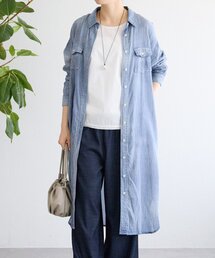 BEARDSLEY | シフォンデニムシャツワンピース(ワンピース)