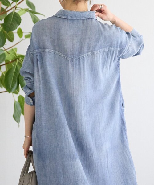 BEARDSLEY（ビアズリー）の「シフォンデニムシャツワンピース（ワンピース・レディース・ブルー・FREE）」の14枚目の写真
