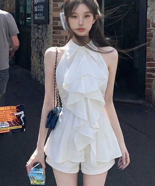 セール】＼胸元のフリル大人っぽ◎ワンホンコーデにオススメ／フリル