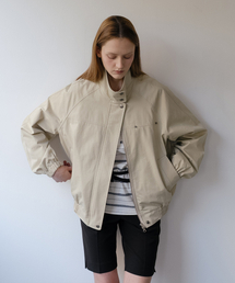 Dusty cotton blouson jumper [KNSS06JP01]_Khaki beige