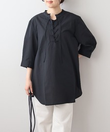 MB mint breeze（エムビーミントブリーズ）の「【L～6L 大きいサイズ】フリルカラーレースアップチュニック（チュニック）」