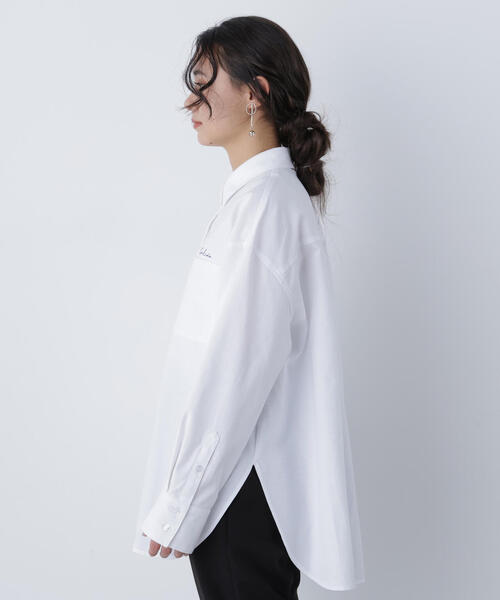 N.（N. Natural Beauty Basic）（エヌエヌナチュラルビューティーベーシック）の「刺繍オックスフォードシャツ（シャツ/ブラウス・レディース・ピンク/パープル/オフホワイト/ブルー・ﾌﾘ-）」の5枚目の写真