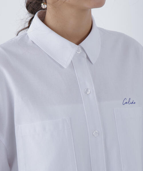 N.（N. Natural Beauty Basic）（エヌエヌナチュラルビューティーベーシック）の「刺繍オックスフォードシャツ（シャツ/ブラウス・レディース・ピンク/パープル/オフホワイト/ブルー・ﾌﾘ-）」の7枚目の写真