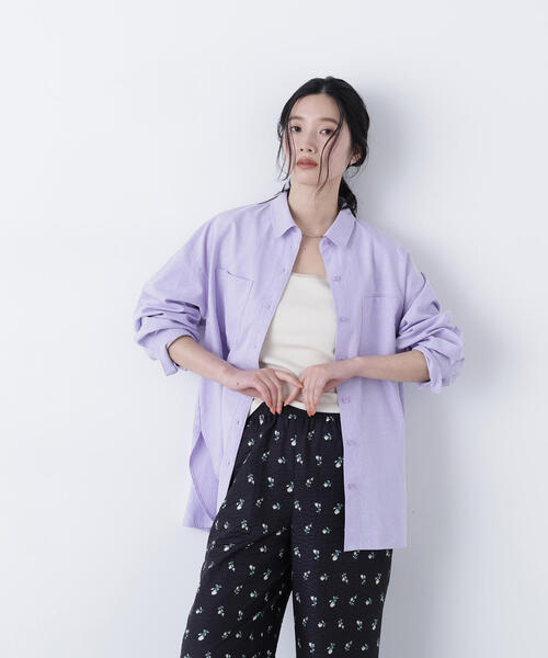 N.（N. Natural Beauty Basic）（エヌエヌナチュラルビューティーベーシック）の「刺繍オックスフォードシャツ（シャツ/ブラウス・レディース・ピンク/パープル/オフホワイト/ブルー・ﾌﾘ-）」の15枚目の写真