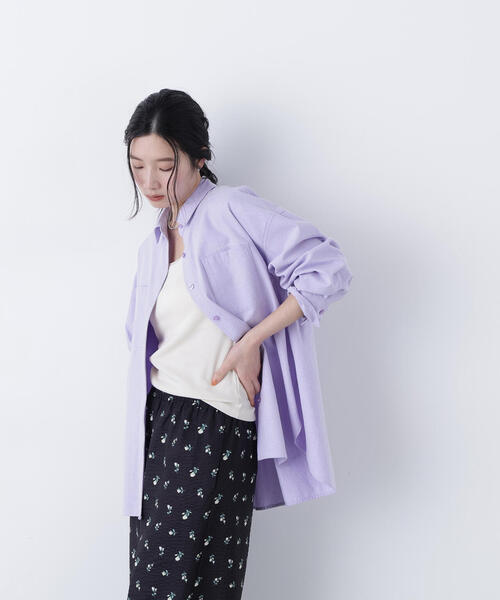 N.（N. Natural Beauty Basic）（エヌエヌナチュラルビューティーベーシック）の「刺繍オックスフォードシャツ（シャツ/ブラウス・レディース・ピンク/パープル/オフホワイト/ブルー・ﾌﾘ-）」の16枚目の写真