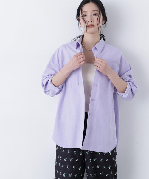 N.（N. Natural Beauty Basic）（エヌエヌナチュラルビューティーベーシック）の「刺繍オックスフォードシャツ（シャツ/ブラウス・レディース・ピンク/パープル/オフホワイト/ブルー・ﾌﾘ-）」の19枚目の写真