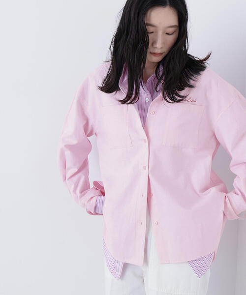 N.（N. Natural Beauty Basic）（エヌエヌナチュラルビューティーベーシック）の「刺繍オックスフォードシャツ（シャツ/ブラウス・レディース・ピンク/パープル/オフホワイト/ブルー・ﾌﾘ-）」の21枚目の写真