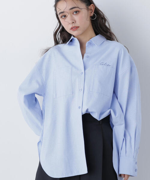 N.（N. Natural Beauty Basic）（エヌエヌナチュラルビューティーベーシック）の「刺繍オックスフォードシャツ（シャツ/ブラウス・レディース・ピンク/パープル/オフホワイト/ブルー・ﾌﾘ-）」の2枚目の写真