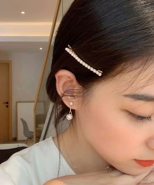 shoppinggo(ショッピングゴー)の「ピアス レディース パール シンプル かわいい フォーマル ダブルパール(ピアス(片耳用)・レディース・ピンクゴールド/シルバー・FREE)」の9枚目の写真