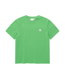 ウーマン クールコットン スモール クローバーハート Tシャツ グリーン