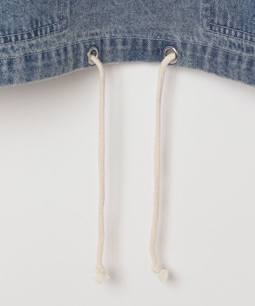 ALAND（エーランド）の「セットアップ着用可能【UNISEX】ALAND／デニムアノラックジャケット（デニムジャケット・レディース・ブラック/ブルー・LARGE/SMALL）」の17枚目の写真