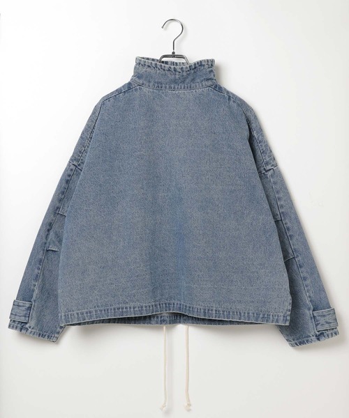 ALAND（エーランド）の「セットアップ着用可能【UNISEX】ALAND／デニムアノラックジャケット（デニムジャケット・レディース・ブラック/ブルー・LARGE/SMALL）」の22枚目の写真
