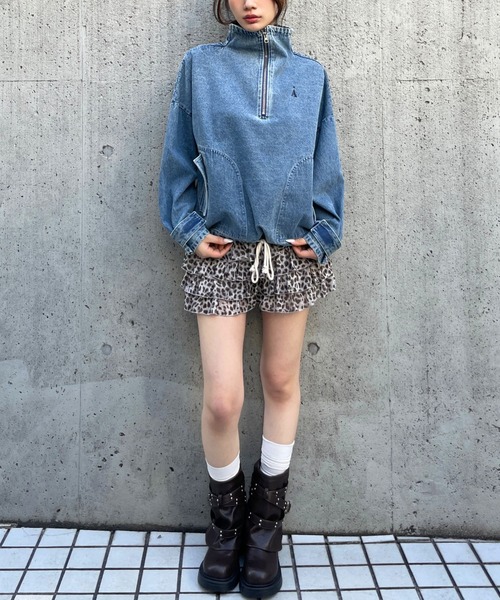 極希少 90~00s短丈デニムジャケット archive セットアップ着用可能【UNISEX】ALAND／デニムアノラックジャケット