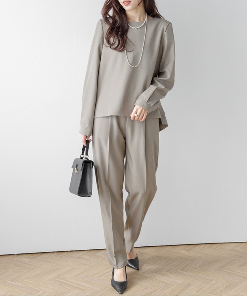 セール】バックフリルブラウス&パンツ セットアップ（セットアップ