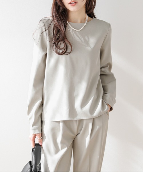 AMELY(エミリー)の「バックフリルブラウス&パンツ セットアップ(セットアップ・レディース・ベージュ/ネイビー/ベージュ系その他・L/M)」の13枚目の写真