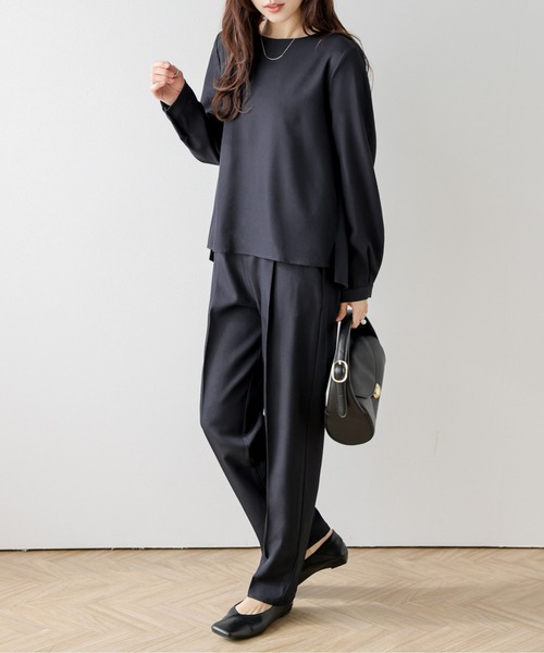 AMELY(エミリー)の「バックフリルブラウス&パンツ セットアップ(セットアップ・レディース・ベージュ/ネイビー/ベージュ系その他・L/M)」の8枚目の写真