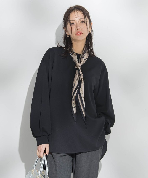 LAUTREAMONT（ロートレアモン）の「【WEB限定】季節をつなぐ万能Tブラウス（シャツ/ブラウス・レディース・ホワイト/ブラック・9号/7号）」の2枚目の写真