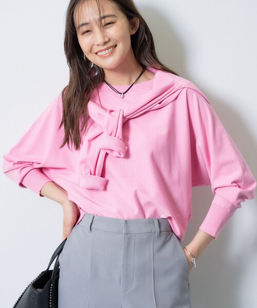 INDIVI（インディヴィ）の「【洗える／前後2WAY／アンサンブル可能】ドルマンスリーブカーディガン（カーディガン/ボレロ・レディース・ブラック/ブルー/ホワイト/ピンク系・13/15 /19/38）」の19枚目の写真