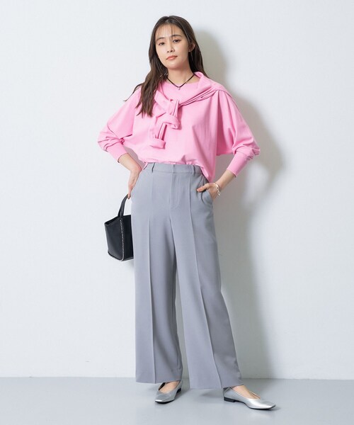 INDIVI（インディヴィ）の「【洗える／前後2WAY／アンサンブル可能】ドルマンスリーブカーディガン（カーディガン/ボレロ・レディース・ブラック/ブルー/ホワイト/ピンク系・13/15 /19/38）」の22枚目の写真