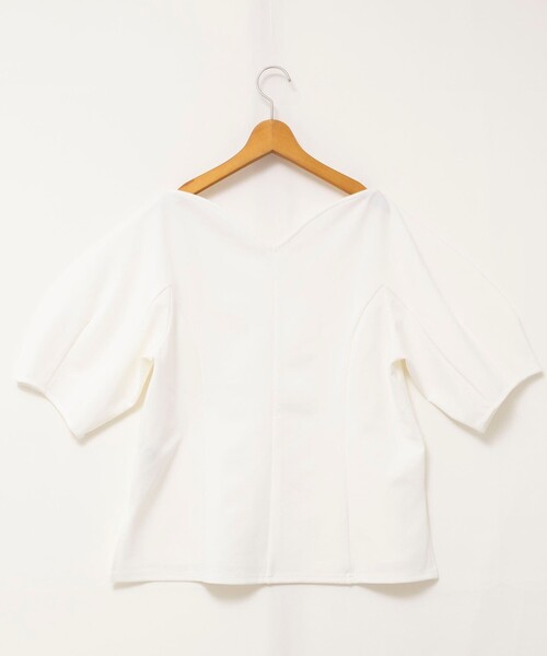 NOLLEY’S（ノーリーズ）の「【WEB限定】ウォッシャブルハートネックカットソー（Tシャツ/カットソー・レディース・ネイビー/オフホワイト/レッド・FREE）」の13枚目の写真