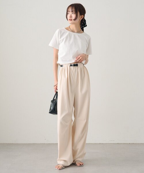 mystic(ミスティック)の「ベルト付きボリュームスラックス(スラックス・レディース・ブラック/アイボリー/グレー・0/2/1)」の11枚目の写真