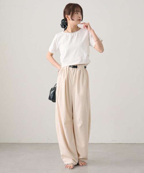 mystic(ミスティック)の「ベルト付きボリュームスラックス(スラックス・レディース・ブラック/アイボリー/グレー・0/2/1)」の10枚目の写真