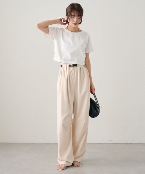 mystic(ミスティック)の「ベルト付きボリュームスラックス(スラックス・レディース・ブラック/アイボリー/グレー・0/2/1)」の9枚目の写真