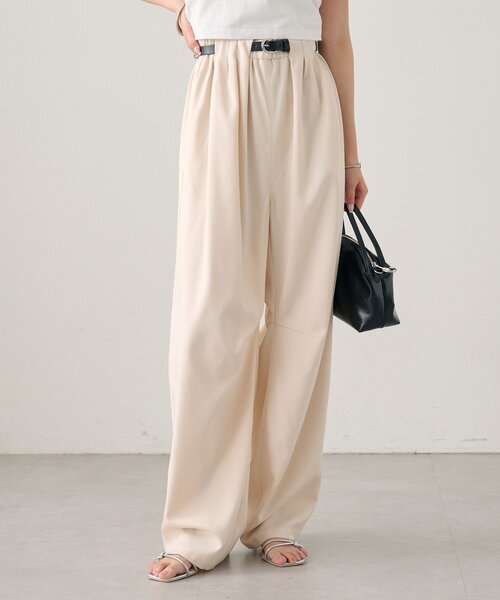 mystic(ミスティック)の「ベルト付きボリュームスラックス(スラックス・レディース・ブラック/アイボリー/グレー・0/2/1)」の7枚目の写真