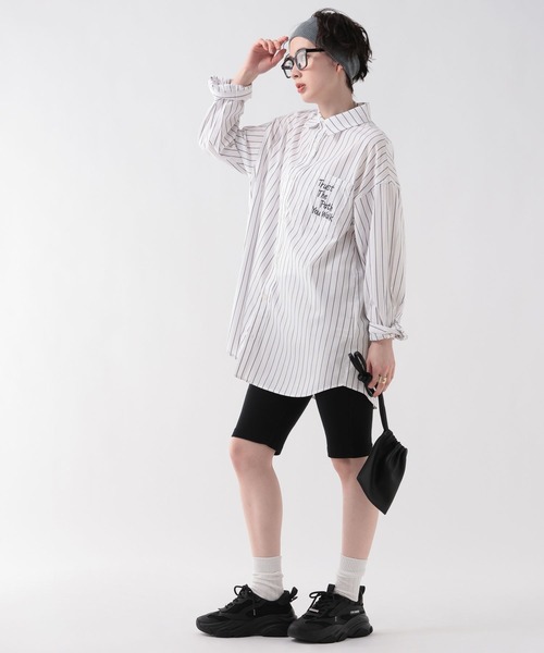 GEORGE'S(ジョージズ)の「ストライプ刺繍チュニック(チュニック・レディース・オフホワイト/サックスブルー/レッド・FREE)」の10枚目の写真