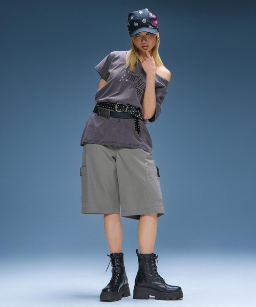 X-girl(エックスガール)の「STAR STUDDED FAUX LEATHER BELT(ベルト・レディース・ホワイト/ブラック・ONE SIZE)」の9枚目の写真