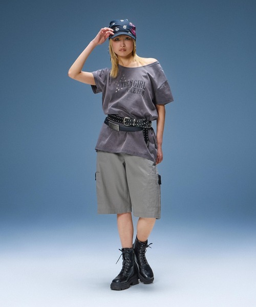 X-girl(エックスガール)の「STAR STUDDED FAUX LEATHER BELT(ベルト・レディース・ホワイト/ブラック・ONE SIZE)」の10枚目の写真