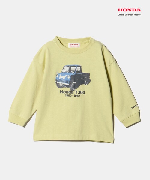 green label relaxing（グリーンレーベルリラクシング）の「【別注】＜URBAMENT＞Honda ロングスリーブ Tシャツ / キッズ 100cm-130cm（Tシャツ/カットソー・キッズ・ライム/イエロー/ネイビー・130cm/100cm/120cm/110cm）」の3枚目の写真