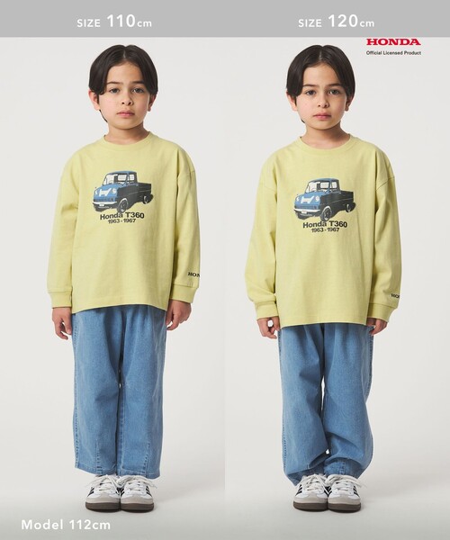 green label relaxing（グリーンレーベルリラクシング）の「【別注】＜URBAMENT＞Honda ロングスリーブ Tシャツ / キッズ 100cm-130cm（Tシャツ/カットソー・キッズ・ライム/イエロー/ネイビー・130cm/100cm/120cm/110cm）」の6枚目の写真