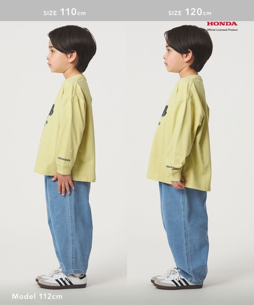 green label relaxing（グリーンレーベルリラクシング）の「【別注】＜URBAMENT＞Honda ロングスリーブ Tシャツ / キッズ 100cm-130cm（Tシャツ/カットソー・キッズ・ライム/イエロー/ネイビー・130cm/100cm/120cm/110cm）」の7枚目の写真