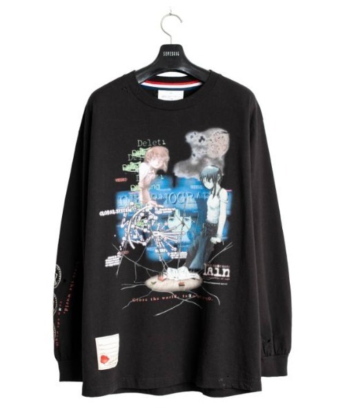 SEVESKIG(セヴシグ)の「seveskig/セブシグ/SEV vs Lain Layer L/SL TEE(Tシャツ/カットソー・メンズ・ブラック・XL/L/M)」の1枚目の写真