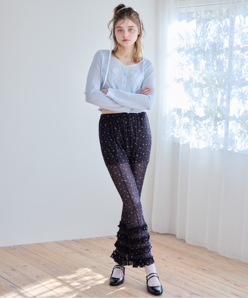 etre loin(エトルワン)の「Frill tulle print pants(その他パンツ・レディース・ホワイト/ブラック/アイボリー・M)」の19枚目の写真