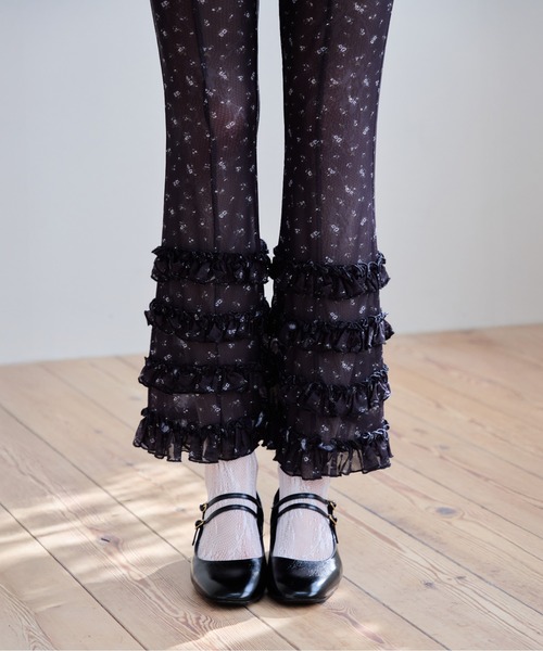 etre loin(エトルワン)の「Frill tulle print pants(その他パンツ・レディース・ホワイト/ブラック/アイボリー・M)」の5枚目の写真