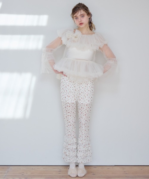 etre loin(エトルワン)の「Frill tulle print pants(その他パンツ・レディース・ホワイト/ブラック/アイボリー・M)」の13枚目の写真