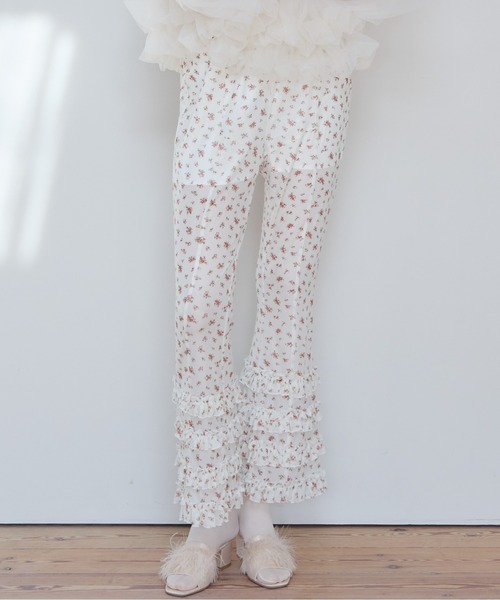 etre loin(エトルワン)の「Frill tulle print pants(その他パンツ・レディース・ホワイト/ブラック/アイボリー・M)」の9枚目の写真