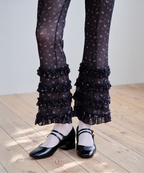 etre loin(エトルワン)の「Frill tulle print pants(その他パンツ・レディース・ホワイト/ブラック/アイボリー・M)」の7枚目の写真