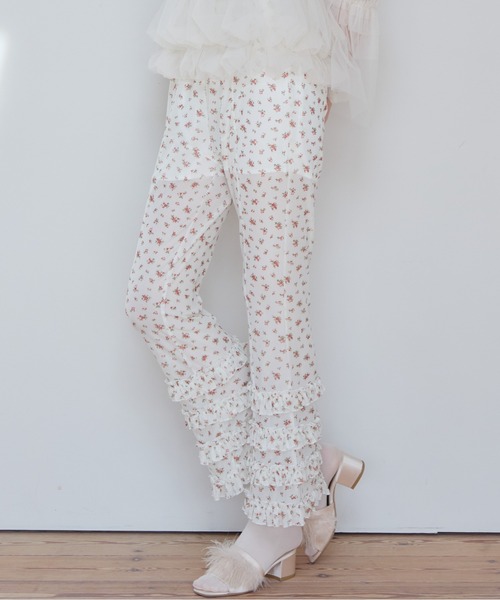 etre loin(エトルワン)の「Frill tulle print pants(その他パンツ・レディース・ホワイト/ブラック/アイボリー・M)」の8枚目の写真