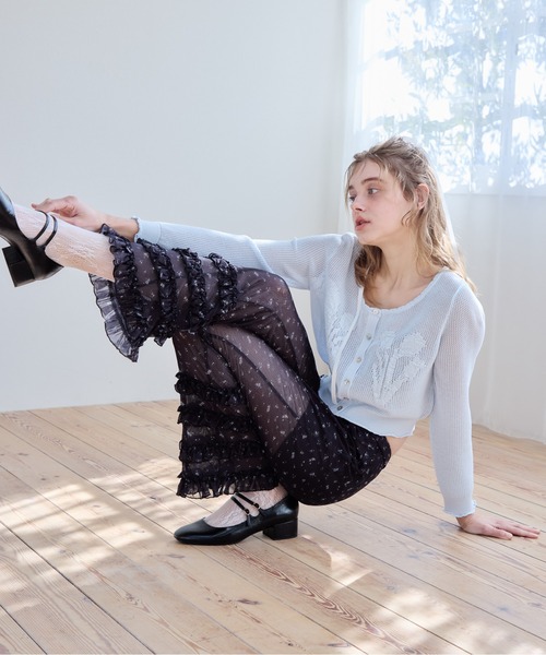 etre loin(エトルワン)の「Frill tulle print pants(その他パンツ・レディース・ホワイト/ブラック/アイボリー・M)」の16枚目の写真